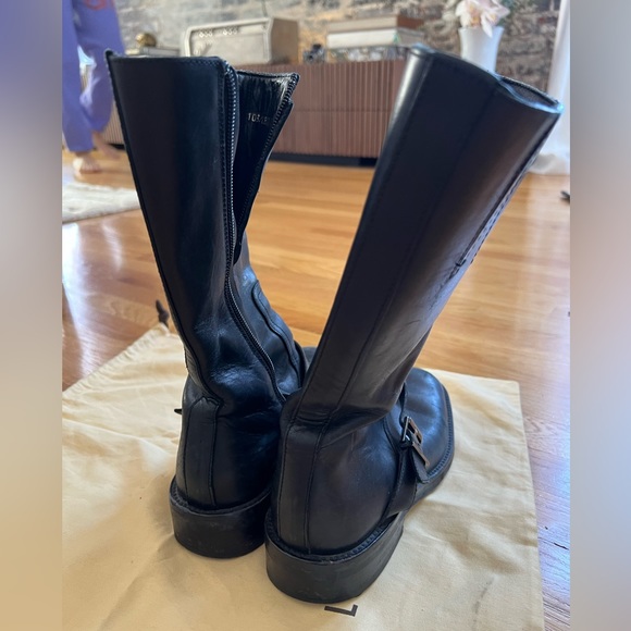 Gucci Black Leather Mid-Calf Motorcycle Boot - Picture 6 of 6